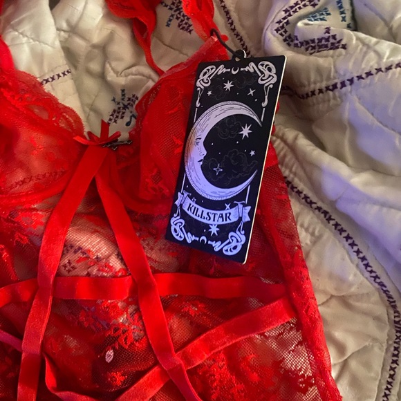 NWT Killstar Size Sm Red Lace Bodysuit - Picture 3 of 4